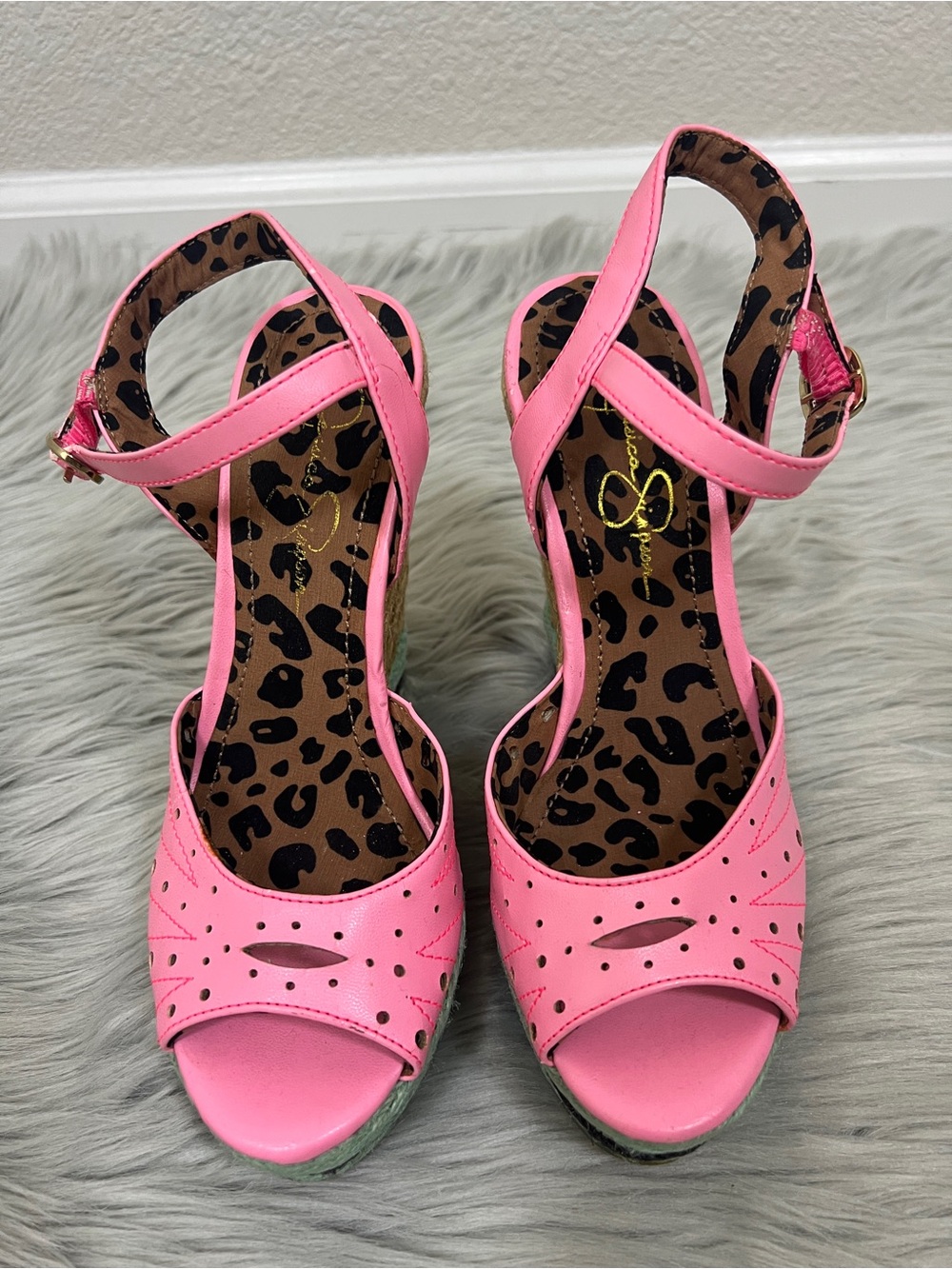 Jessica Simpson Pink Platform Espadrille Open Toe Sandals